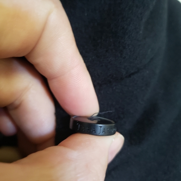 Tara Jarmon 36 Wool/Cashmere* Trench Coat Black Contrasting Faux Leather Trim - Picture 13 of 16